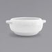 A Front of the House white porcelain soup bowl with handles.