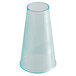 A clear plastic Ateco plain piping tip container with blue rim.