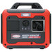 A red and black Simpson portable inverter generator with a red cover.