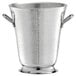 A Tablecraft Remington stainless steel wine bucket with handles.