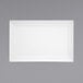 A Front of the House white rectangular porcelain plate on a gray background.