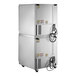 A large rectangular silver Beverage-Air undercounter refrigerator with black wires.
