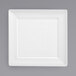 A white square Front of the House porcelain plate with a square pattern.