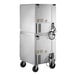 A stainless steel Beverage-Air undercounter refrigerator and freezer with wheels.