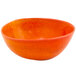 A Front of the House Kiln blood orange porcelain bowl with a white background.