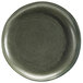 A black porcelain plate with a gray rim.