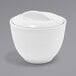 A white porcelain sugar pot with a lid.