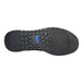 A pair of black Women's Fangs work shoes with black soles and blue SD Comp Toe markings.