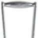 A close-up of a silver metal Vollrath Onion King pusher handle.