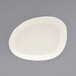 A white oval plate with a small oval shape.