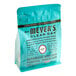 A blue and white bag of Mrs. Meyer's Clean Day Basil Dishwasher Pacs with a label.