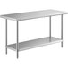 A Regency stainless steel work table with undershelf.