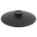 A black lid with a round knob on top.