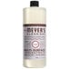 A white bottle of Mrs. Meyer's Lavender Multi-Surface Cleaner Concentrate on a counter.