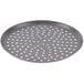 An American Metalcraft 20" Perforated Hard Coat Anodized Aluminum Pizza Pan with round holes.