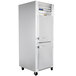 A white Traulsen G Series reach-in freezer with two doors.