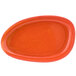 An orange oval Front of the House porcelain plate.