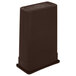 A brown rectangular Carlisle Trimline trash can with a black lid.