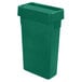 a green plastic bin with a lid