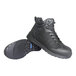 A pair of Men's black 5180 Fangs safety shoes with a close up of the sole.