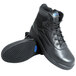 A pair of Genuine Grip black leather tactical boots with a zipper lock.