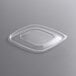 A clear plastic Fineline Super Bowl Plus lid on a clear plastic container on a gray surface.