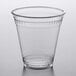 A clear plastic Fabri-Kal squat cup on a white background.
