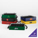 A set of customizable insulated drink holders or carriers in various colors, each designed to hold 20 cups.