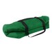 A Kelly green Sterno food carrier with black straps.