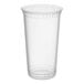 A clear, 24 oz. plastic cup with a slightly flared rim and customizable surface.