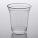 a clear plastic cup with a curved top