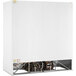 A white Beverage-Air MarketMax glass door freezer with stainless steel interior.