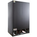 A black Beverage-Air MarketMax glass door merchandiser refrigerator with two doors open.