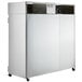 A large white Beverage-Air reach-in refrigerator with a glass door.