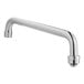 A 12" silver swing spout nozzle for faucets.