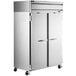 A Beverage-Air Horizon Series stainless steel reach-in refrigerator with two doors.