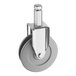A Cambro Camshelving high density replacement castor with a metal wheel and nut.