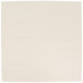 A white square Ecru / Ivory linen-like paper napkin with a small square in the middle.