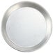A silver American Metalcraft tapered deep dish pizza pan.