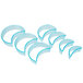 Ateco 7-piece plastic plain crescent cutter set with blue plastic molds.