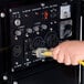 a close up of a meter