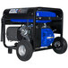 A DuroMax portable generator with wheel kit on a white background.