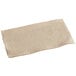 A beige linen-like guest towel with natural kraft design.