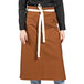 a white suspenders on a brown pants