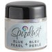 A close up of a jar of Spirdust blue pearl powder.