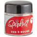 A close-up of a Spirdust container with red cocktail shimmer inside.