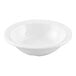 A white rimmed fruit bowl with a 4.75 oz. capacity.