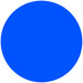 A blue circle with a white background.