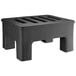 A black Regency plastic dunnage rack with slotted top.