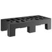 A black plastic rectangular Regency Dunnage Rack with holes.